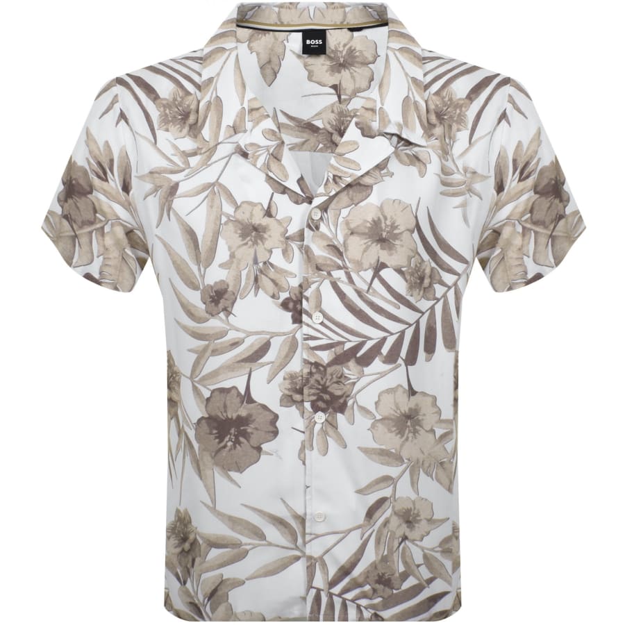Boss Short Sleeve Beach Shirt White male Medium